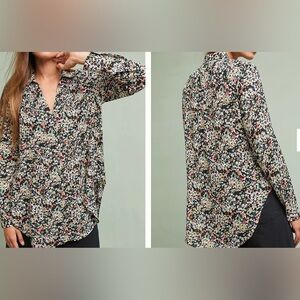 Anthropologie Maeve Matilda Button Blouse Sz Sm